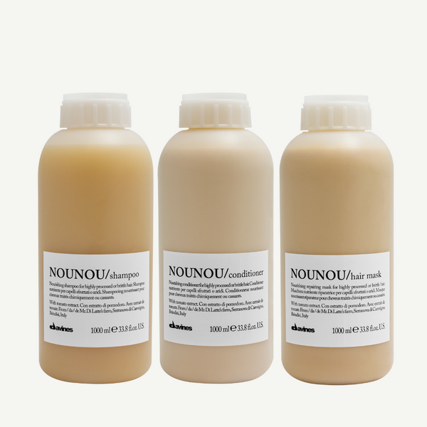 Davines NOUNOU Shampoo + Conditioner + Mask Set 1000ml I Damage Repair for Chemically Treated Hair